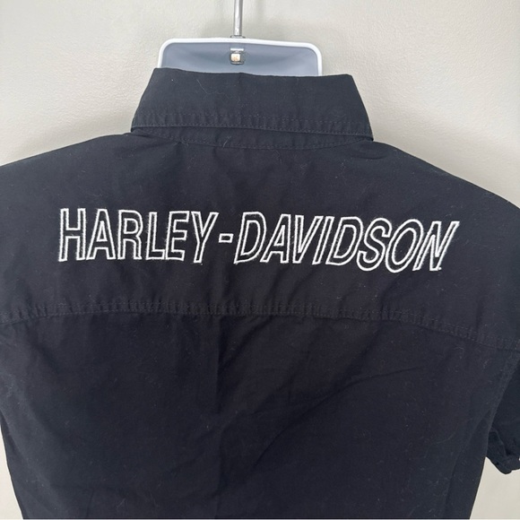 Harley Davidson Black 1 USA Mens Button Down Shirt  - Medium - Picture 5 of 8